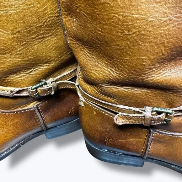 Frye Melissa Seam Boots distressed caramel color - Picture 10 of 15